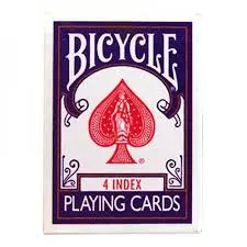 Cartes bicycles 4 index rouge et bleues