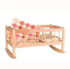 Berceau bois naturel couverture tricot