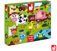 Janod - Puzzle tactile animaux de la ferme 20 pcs