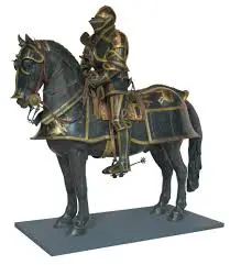 Cheval du cavalier en armure