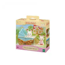 Sylvanian Families - Les jumeaux lapin chocolat et poussette double