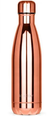 Bouteille isotherme label'tour or rose