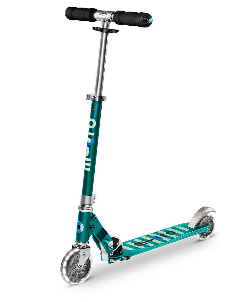 Trotinette micro sprite Rayures pétrol Led