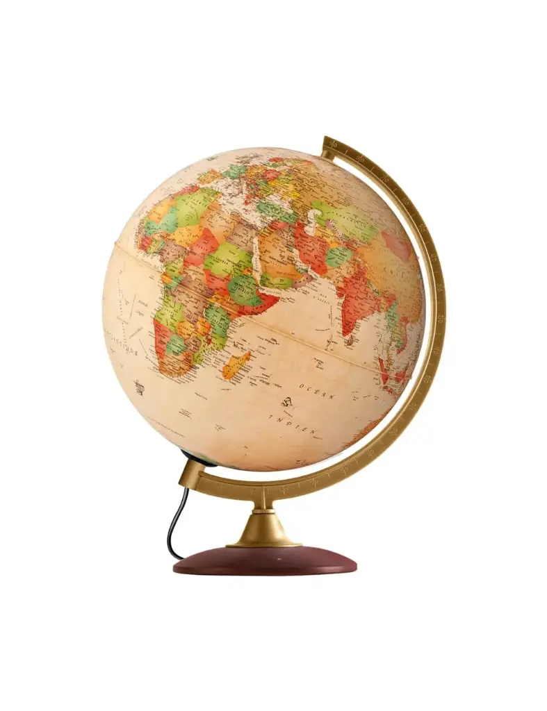 Globe lumineux 30cm Colombo Antique pied en bois