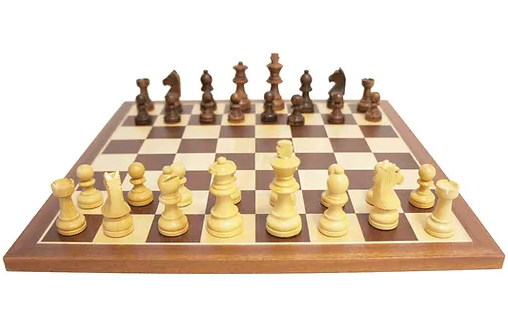 Jeu d'Échecs Classic T4 - Plateau Acajou + Boîte et Pièces