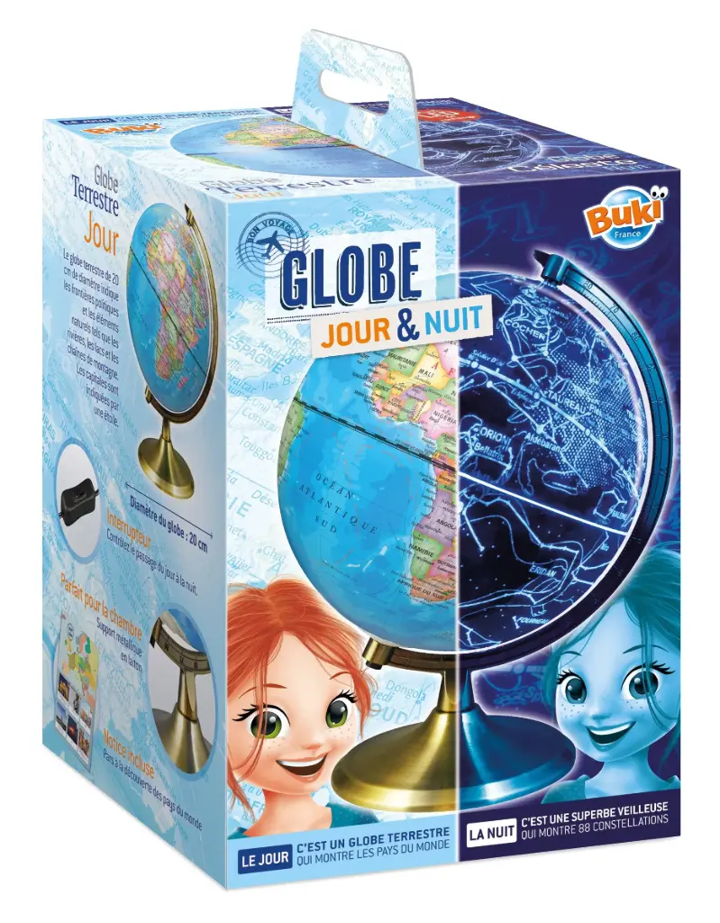 Globe terrestre le jour et céleste la nuit