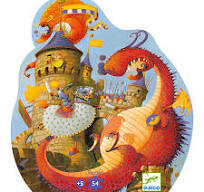 Puzzle silhouette Vaillant et le dragon