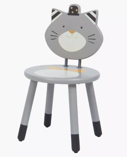 Chaise grise Fernand les moustaches