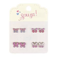 Boucles d'oreilles autocollantes papillons