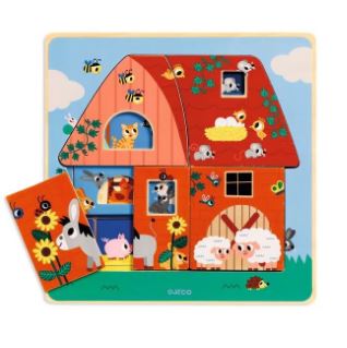 Puzzle 3 niveaux - Chez Moo
