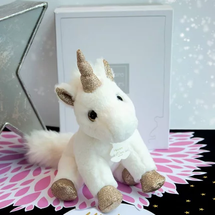 Peluche licorne or 23 cm