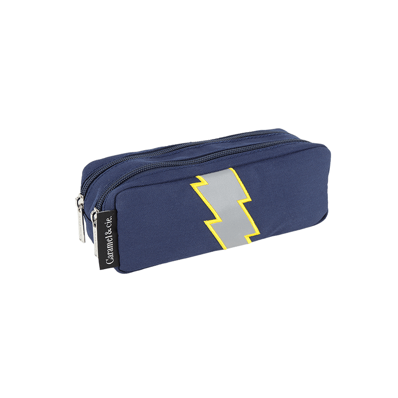 Trousse double éclair marine