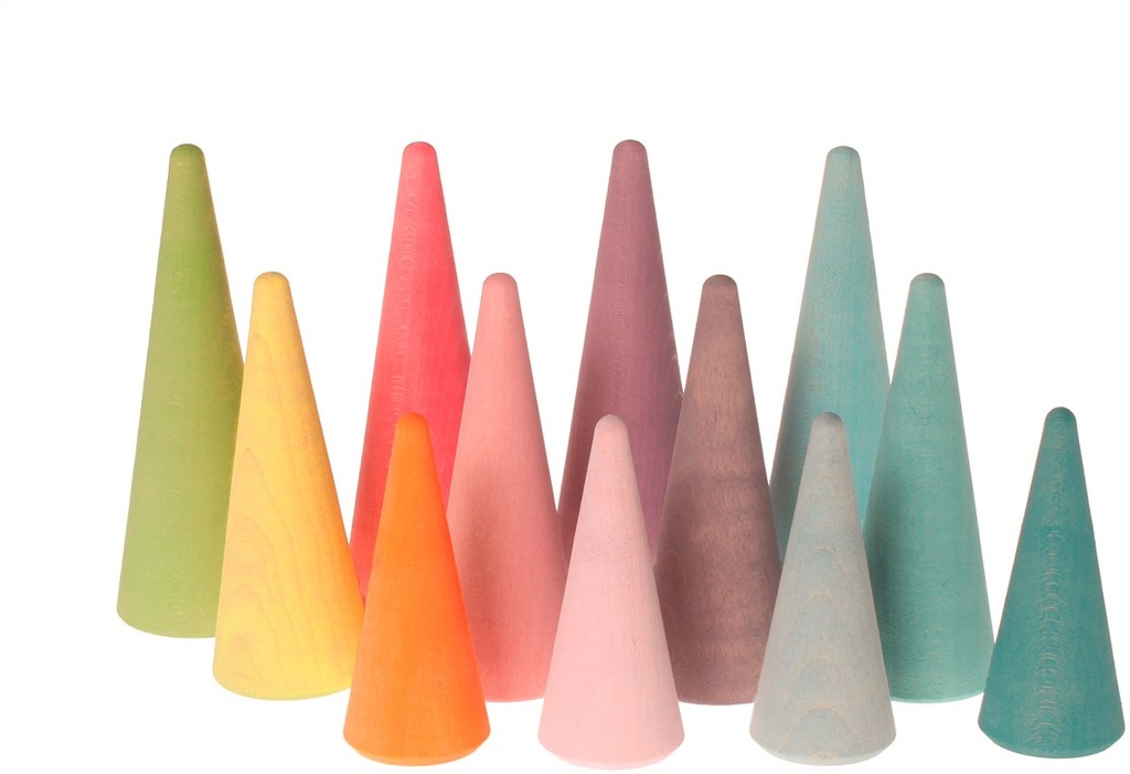 Grimm's - Forêt 12 cônes arc en ciel pastel