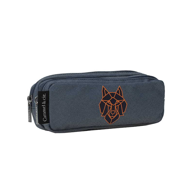 Trousse double Loup Bleu