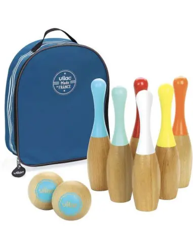 quilles bowling bicolores dans sac