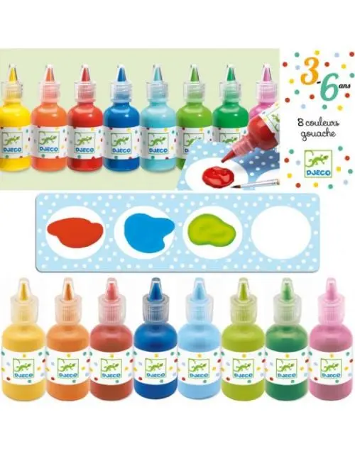 Peinture des petits - 8 bouteilles de gouache