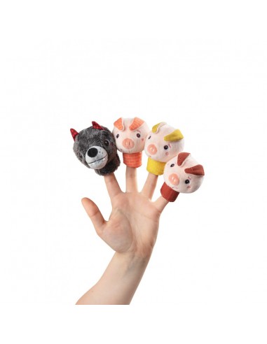 Le loup et les 3 petits cochons Marionnettes à doigts