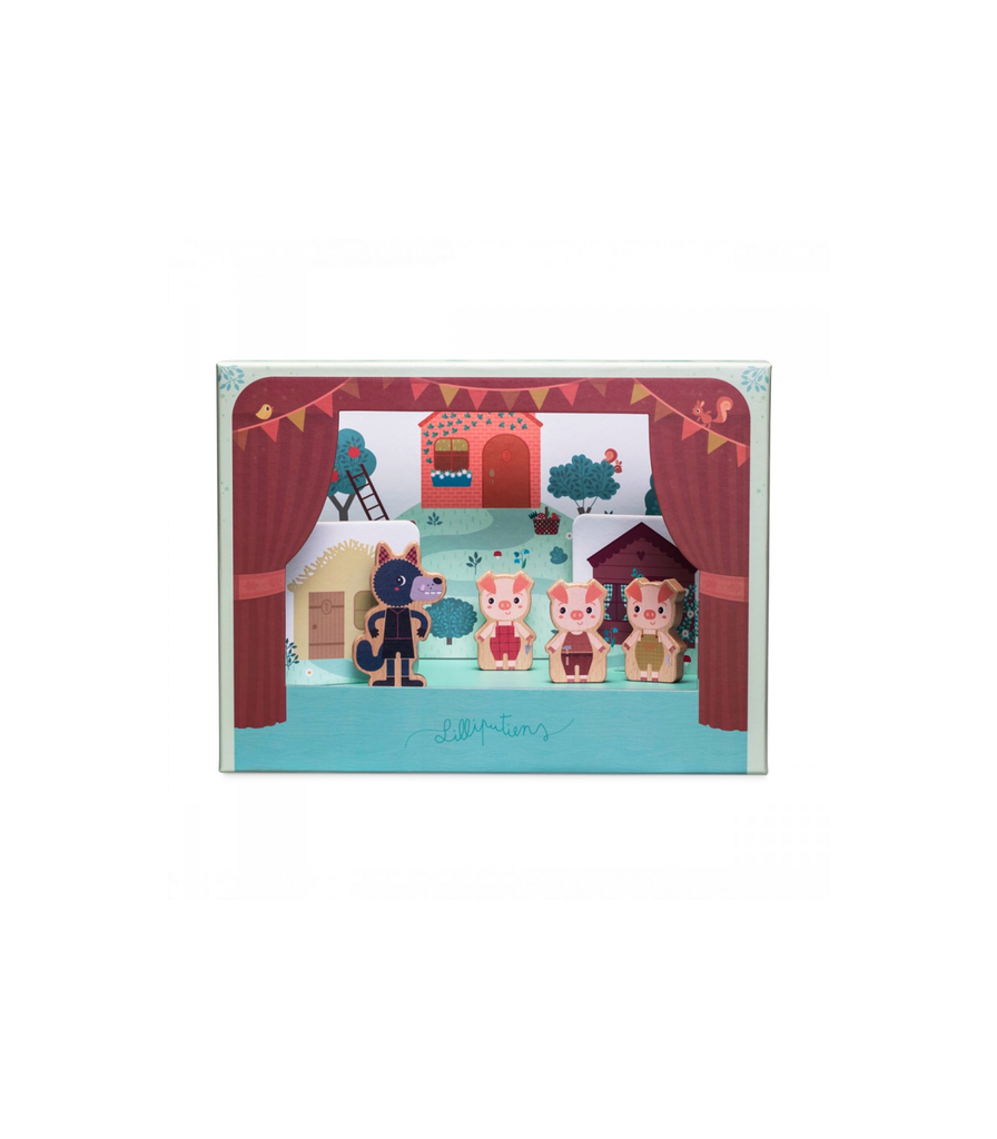 Théâtre aimanté le loup et les 3 petits cochons