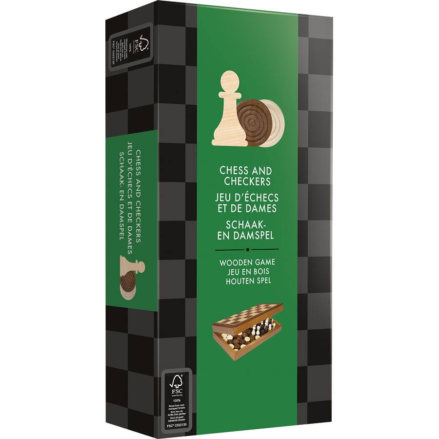 Jeu d'échecs et de dames (pliable)