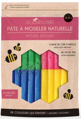 Pâte à modelerr naturelle 4 couleurs acidulées