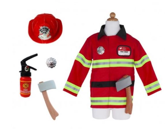 Déguisement - Set de pompier avec accessoires, taille  3-4