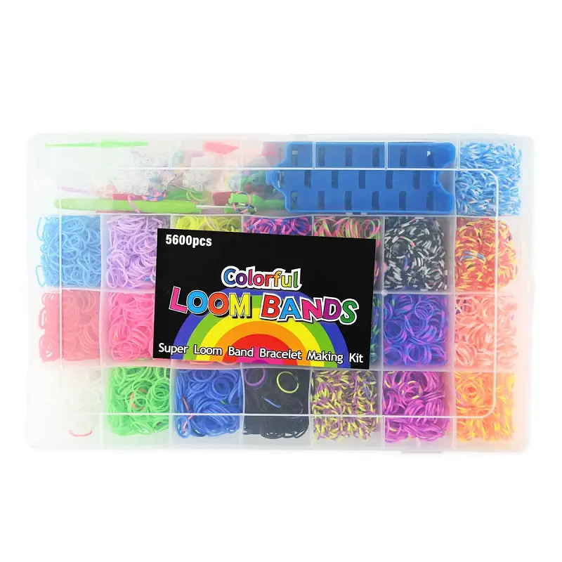 Loom bands 5600 pcs 35 cm - Kit pour bracelets en élastiques