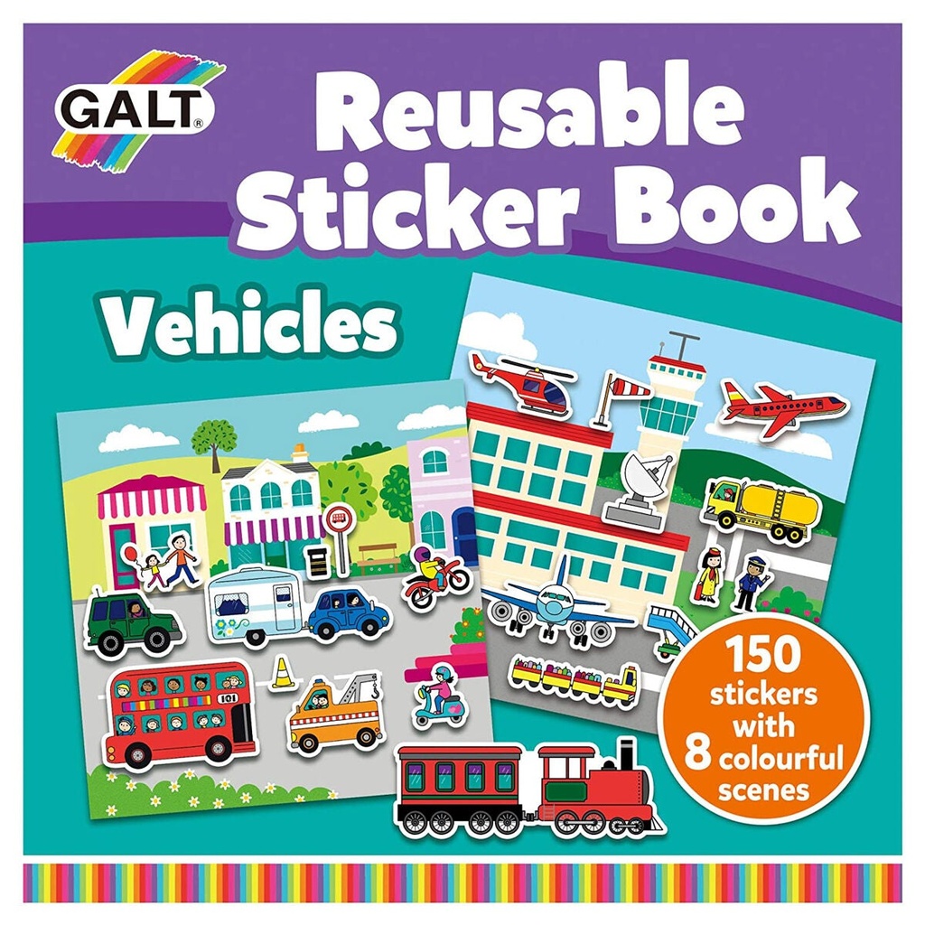 Livre à stickers réutilisable Véhicules