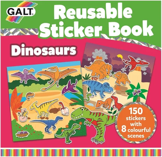 Livre stickers réutilisables dinosaures