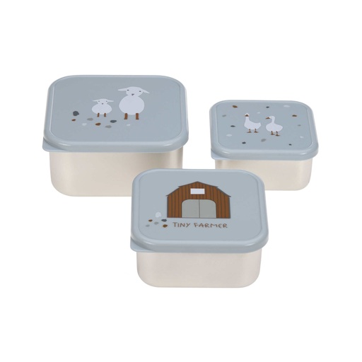 Snackbox set boite a gouter tiny farmer bleu