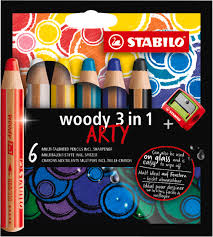 Crayons Pack de 6 Stabilo Woody 3 in 1