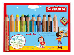 Crayons Pack de 10 Stabilo Woody 3 in 1