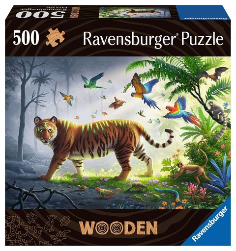 Puzzle Bois Rectangle Tigre 500 pièces