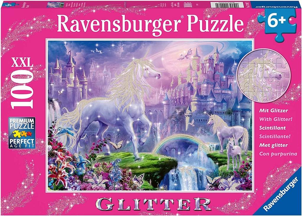 Puzzle scintillant -  Royaume de la licorne 100 Pcs