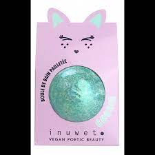 Boule de bain inuwet pailletée turquoise Cassis