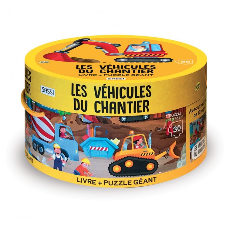 Puzzle Les véhicules du chantier +livre