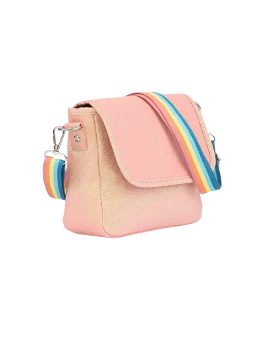 Sac bandoulière paillettes corail