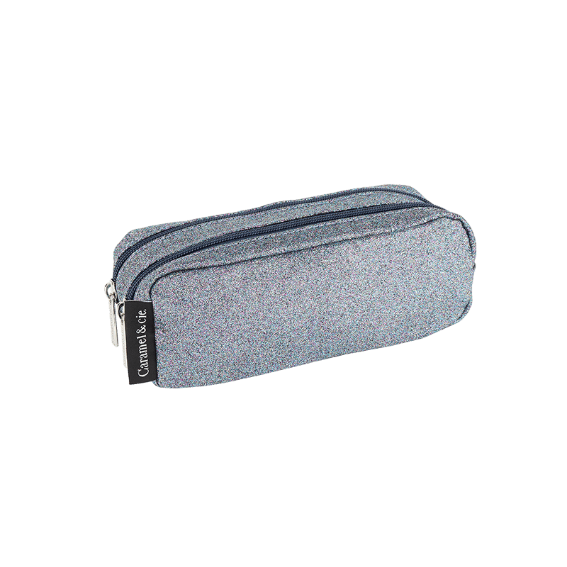 Trousse double paillettes marine