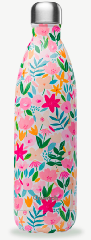 Bouteille isotherme inox - Flora - Rose - 1000ml