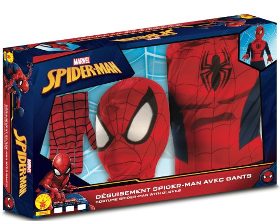 Déguisement Coffret Spider-man avec gants 3-4 ans