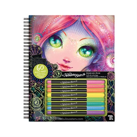 Nebulous Stars - Livre de coloriage + 8 Stylos Gel à Encre Métallisée