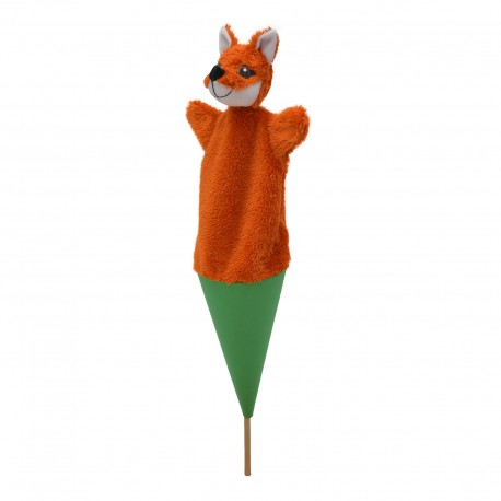 Marotte renard marionette sur bâton