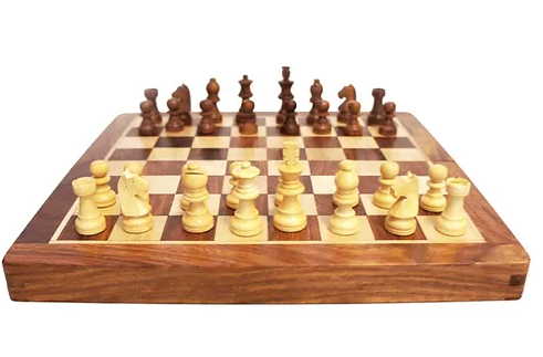 Jeu d'Échecs Magnétique Pliable - Plateau de 30 cm en Palissandre
