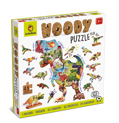 Ludattica Woody - Puzzle Les Dinosaures 48 pcs