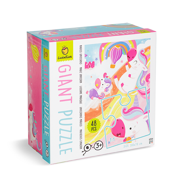 Ludattica - Puzzle Géant Licorne Magique 48 pcs