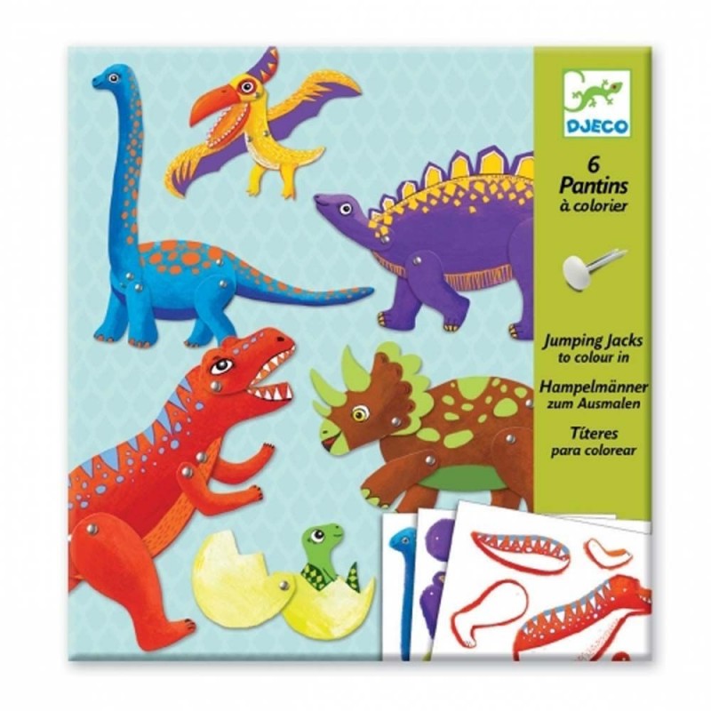 6 Pantins à Colorier - Dino