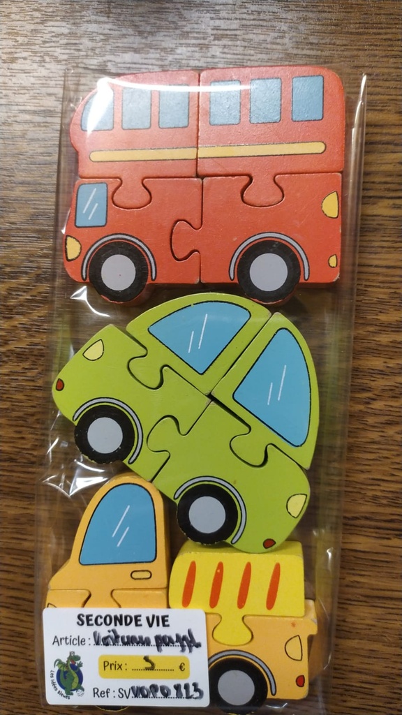 Seconde Vie - 3 Petites voitures puzzle