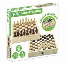 Dames et échecs, coffret réversible