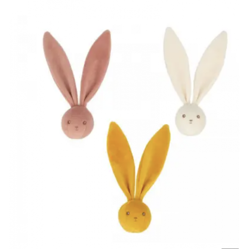 Mes petites balles hochets Lapins (Ocre, Crème ou rose)
