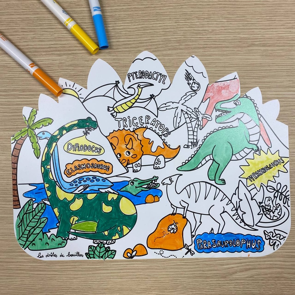 Set de table Les drôles de bouilles Dinos