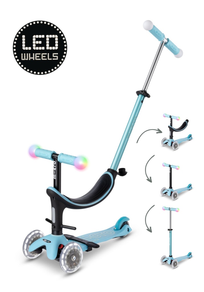 Trottinette Micro Mini2Grow Deluxe LED blue